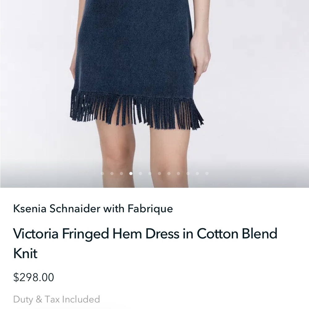 Blue Knit Dress with fringe - Picture 4 of 4